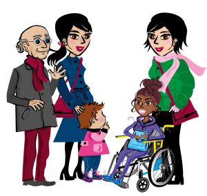 Illustration över en grupp människor