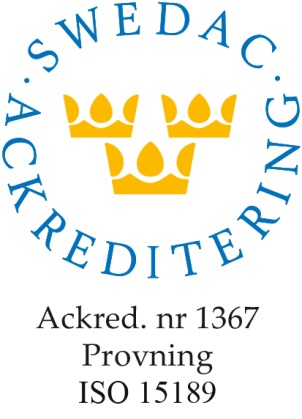 Symbol som visar Swedac Ackreditering